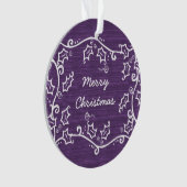 Paars Rustic Holly AcrylOrnament Ornament (voorkant)