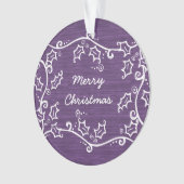 Paars Rustic Holly AcrylOrnament Ornament (voorkant)
