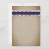 Paars Rustisch Vrijgezellenfeest Kaart (Achterkant)