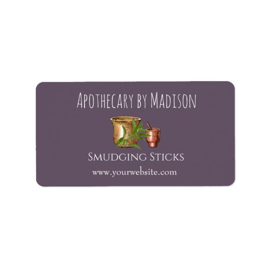 Paars | Salie Smudge Sticks Productlabels Etiket (Voorkant)