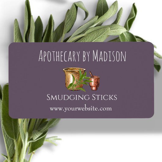 Paars | Salie Smudge Sticks Productlabels Etiket