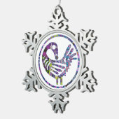 Paars Sankofa Bird Tin Sneeuwvlok Ornament (Rechts)