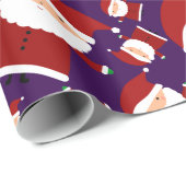 Paars santa-patroon cadeaupapier (Rol Hoek)