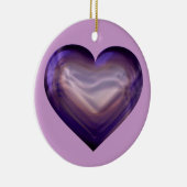 Paars Satin Heart Keramisch Ornament (Rechts)