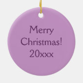 Paars Satin Heart Keramisch Ornament (Achterkant)