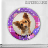Paars Schattigee Pet Keepsake Custom Photo Magnet Magneet
