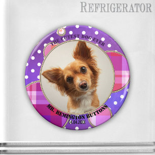 Paars Schattigee Pet Keepsake Custom Photo Magnet Magneet