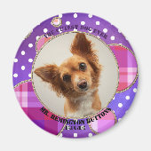 Paars Schattigee Pet Keepsake Custom Photo Magnet Magneet (Voorkant)
