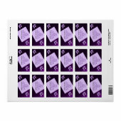 Paars Sering Bloempatroon Retouradres Sticker (Full Sheet)