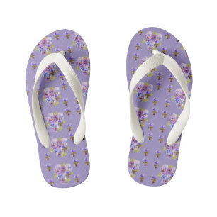 Paars Shabby Chic Pansy Flowers Beach Thames Kinder Teenslippers
