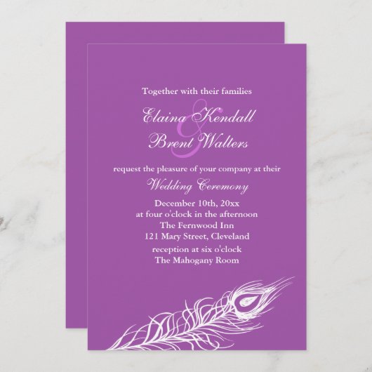 Paars Shake your Tail Feathers Weddenschap Kaart (Voorkant / Achterkant)