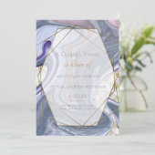 Paar's Shower Marbleized Paars Roos Agate Kaart (Staand voorkant)