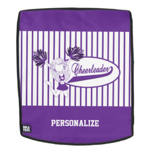 Paars Silhouette Cheerleader Girl Rugtassen