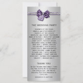 Paars Silver Diamonds Heart Wedding Programme (Achterkant)