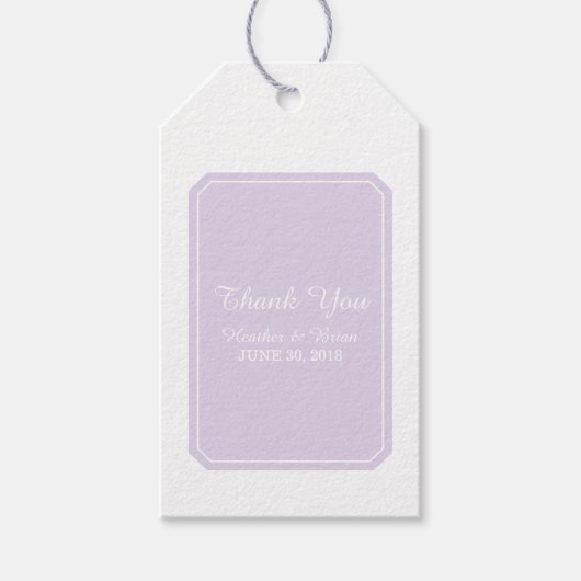 Paars simpply Elegant Wedding Cadeaulabel (Voorkant)