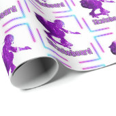Paars skateboardpapier cadeaupapier (Rol Hoek)
