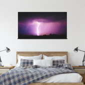 Paars Sky Lightning Storm Canvas Afdruk (Insitu (Slaapkamer))