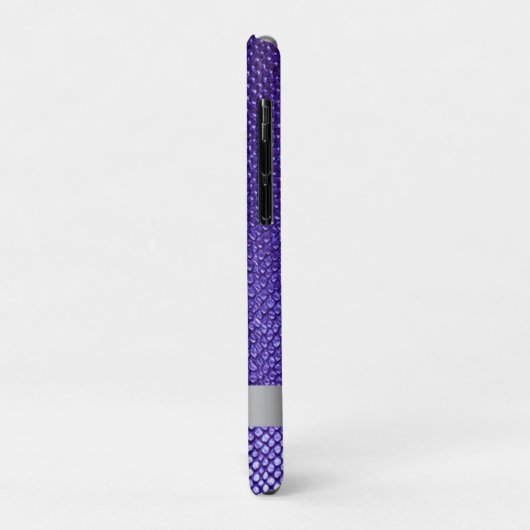 Paars snakeskin digitaal leder zilver-metaal Case-Mate iPhone case (Achterkant/links)