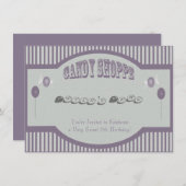 Paars Snoep Shoppe Kaart (Voorkant / Achterkant)