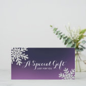 Paars Snowflake Beauty Salon Gift Certificate (Staand voorkant)