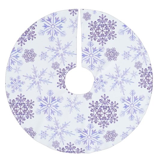 Paars Snowflake Patroon Kerstboom Rok (Voorkant)
