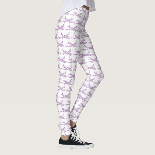 Paars Snowflake-vliegtuig - Leggings (Rechts)