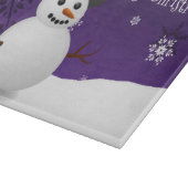Paars Snowman Winter kerstknipbord Snijplank (Hoek)