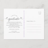 Paars sparen het Hart van het Manuscript van de Fo Uitnodiging Briefkaart (Achterkant)