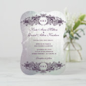 - Paars Sparkle Wedding Kaart (Staand voorkant)