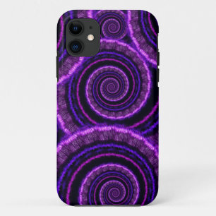 Paars Spiral Fractal Art Patroon iPhone 11 Hoesje
