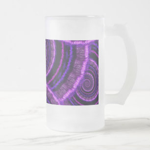 Paars Spiral Fractal Art Patroon Matglas Bierpul