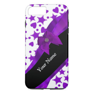 paars spotty girly patroon op maat iPhone 8 plus / 7 plus hoesje