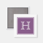 Paars Square Monogram Magnet Magneet (Voorkant / Achterkant)
