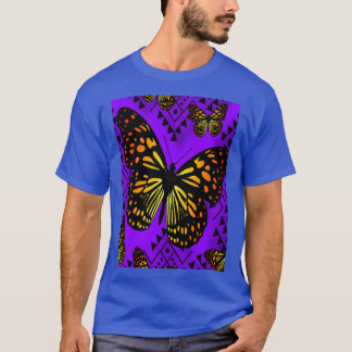 Paars standaard vlinderontwerp voor brandkleuren t-shirt