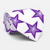 Paars Star stropdas wit (Opgerold)