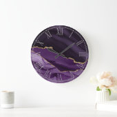 Paars startdecor grote klok (Huis)