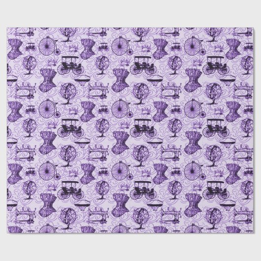 Paars steampunk Pattern-pakpapier Cadeaupapier (Vlak)