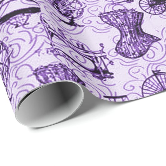 Paars steampunk Pattern-pakpapier Cadeaupapier (Rol Hoek)