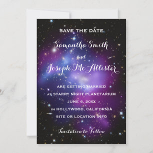 Paars Sterrenstelsel Save the Date