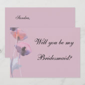 Paars stoffige roos papaver kaart (Voorkant / Achterkant)