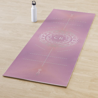 Paars Stropdas-Dye, Silver Floral Mandala, Alignme Yogamat