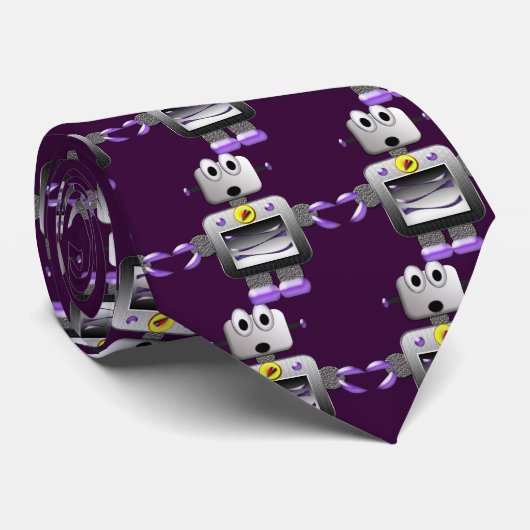 Paars Stropdas van de robot (Opgerold)