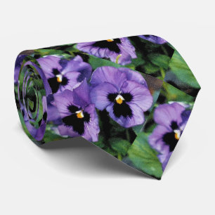 Paars Stropdas van Pansies