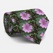  Paars Stropdas van wilde bloemen (Opgerold)