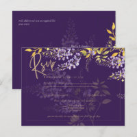Paars Syringa Paarse Wisteria Gouden Trouw Uitnodi