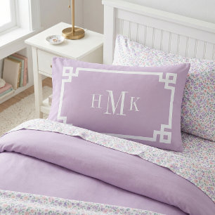 Paars Syrische Sleutel Monogram Standaard Paar Kussensloop