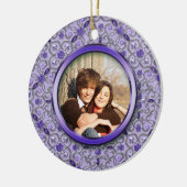 Paars Tanzanite Silver Foto met Kerstmis Keramisch Ornament (Links)