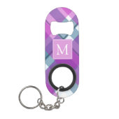 Paars Tartan Monogram Mini Flessenopener (Voorkant)