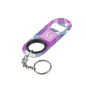Paars Tartan Monogram Mini Flessenopener (Achterkant Gekanteld)