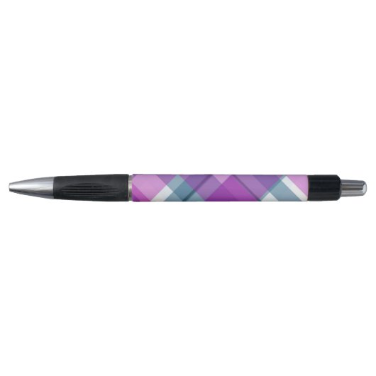 Paars Tartan Patroon Pen (Voorkant)